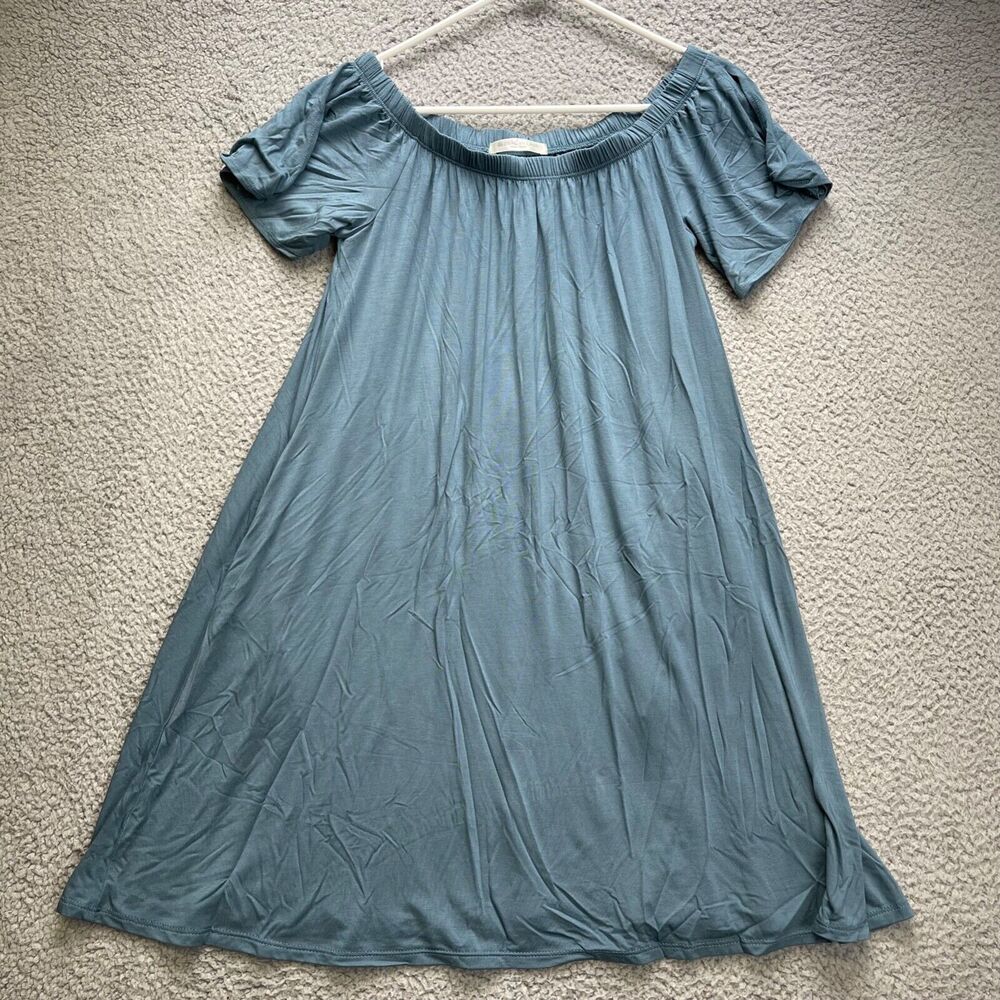 Global Village Mini Dress Womens Medium Blue Kailua Hawaii Short Sleeve